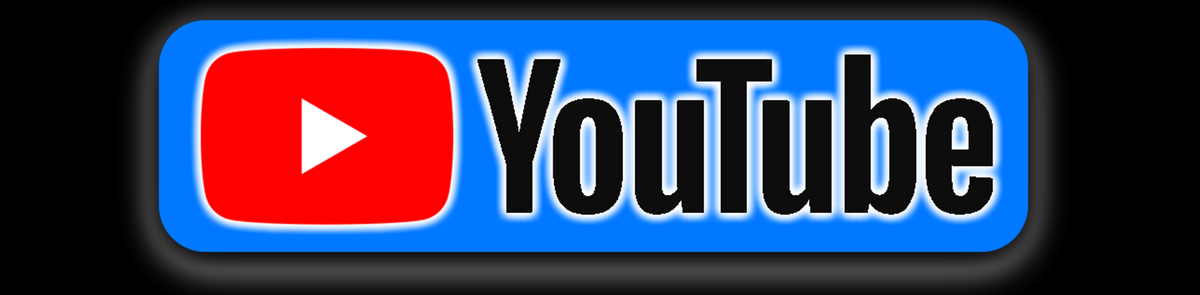 YouTube logo with subscriber and video count on a black background